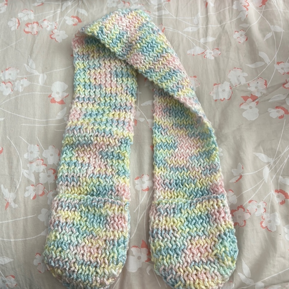 Knitted Baby Scarf with Mittens & Hat